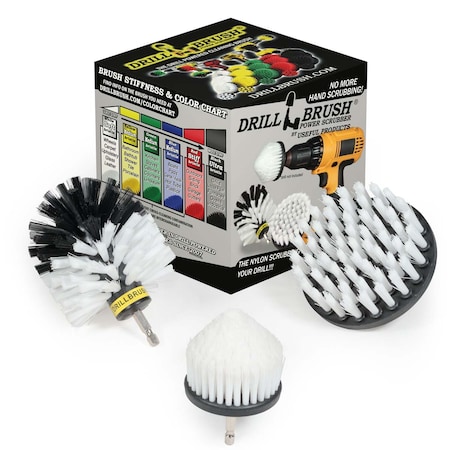Drill Brush Power Scrubber By Useful Products 5 in W 5 in L Brush, White W-S-4CO-QC-DB